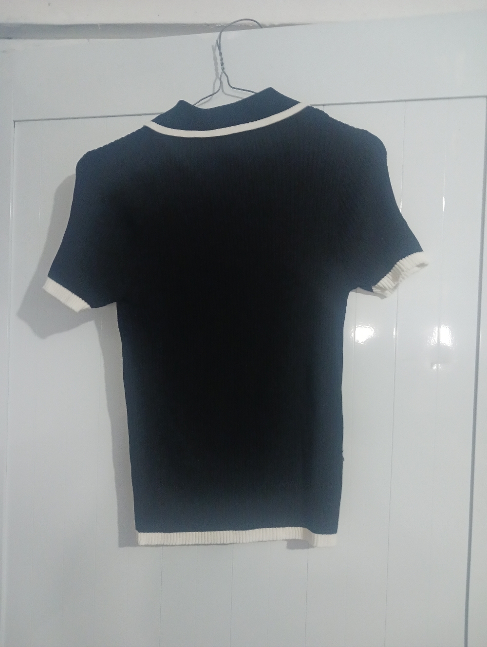 NEW Women Black & White Polo Shirt - Picture 4 of 6